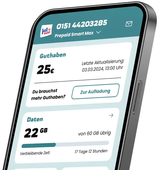 ja! mobil App - Datenverbrauch anzeigen