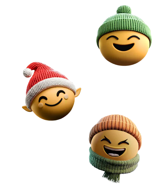 ja! mobil Weihnachts Gewinnspiel - Lachende Smiley Gesichter